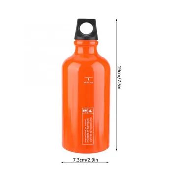 Топливная бутылка для походной печи из алюминиевого сплава для кемпинга Для хранения топлива Герметичная Легкая Оранжевая бесшовная прочная