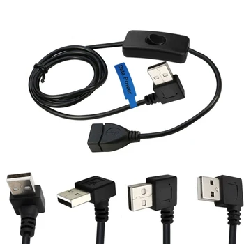 Удлинитель USB 2.0 от мужчины к женщине, удлинитель черного цвета с переключателями кабеля