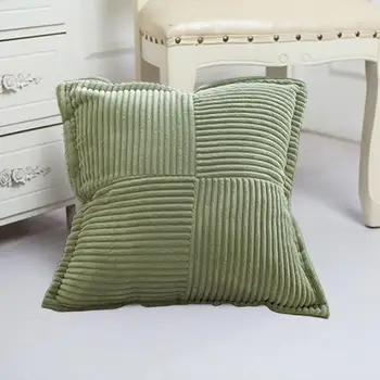 Удобная наволочка, мягкое стильное украшение для дома, наволочка для подушки, плюшевый лоскутный дизайн в кукурузную полоску для уютного шикарного образа