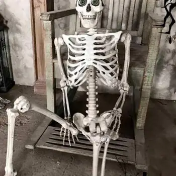Украшение в виде скелета на Хэллоуин, тыквенная вечеринка, Фигурка скелета в доме с привидениями, реалистичный человеческий костяной скелет, Аксессуары для домашнего декора.