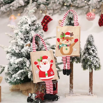 Украшение сумки для Рождественских подарков Завидная упаковка для фестивальных конфет Многоразовые сумки для хранения Милые тканевые принадлежности для праздничных вечеринок