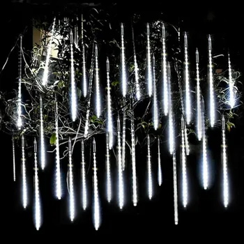 Уличная праздничная лента 30 см / 50 см Светодиодная гирлянда с метеоритным дождем, водонепроницаемые сказочные огни для сада, улицы, рождественского украшения