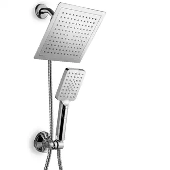 Ультра-роскошный 9-дюймовый дождевальный агрегат с ручным душем и настенным кронштейном для низкой досягаемости, хром