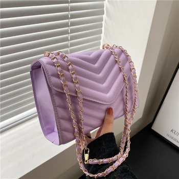 Фиолетовая квадратная девушка Женщина Роскошные женские сумки из искусственной ПВХ кожи на плечо, сумочка, чехол для телефона, кошельки, квадратная женская сумка-тоут