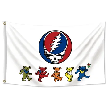 Флаг Grateful Dead Dancing Bears размером 3x5 футов, украшение сада в гараже рок-колледжа на открытом воздухе, мужская пещера.Баннер