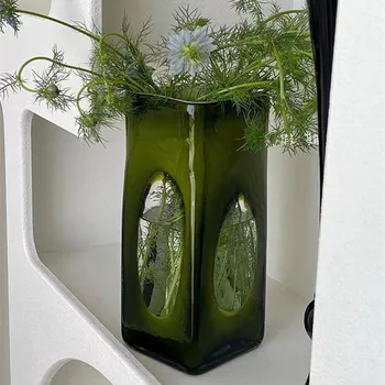 Французская средневековая стеклянная ваза с изысканным декором для гостиной, гидропонная цветочная композиция, мягкие украшения