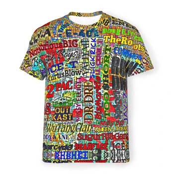 Футболки из полиэстера Legends Of Rap, уличная одежда в мужском стиле хип-хоп, тонкая футболка с круглым вырезом