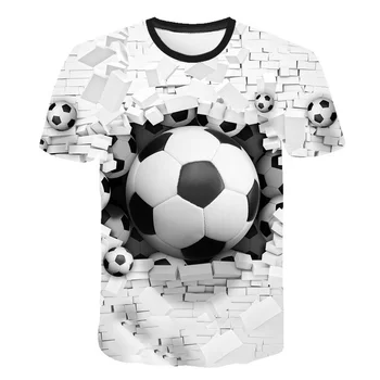 Футбольная мужская детская футболка, детская цифровая 3D печать, фоновое изображение на стене, мужская и женская футболка, мужская