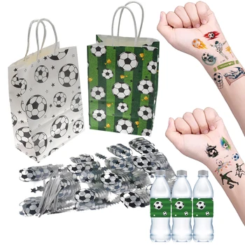 Футбольные термосвариваемые пакеты для угощений, конфет, печенья на День рождения, сумка для сувениров на футбольную тематическую вечеринку с закручивающимися завязками для всего мира