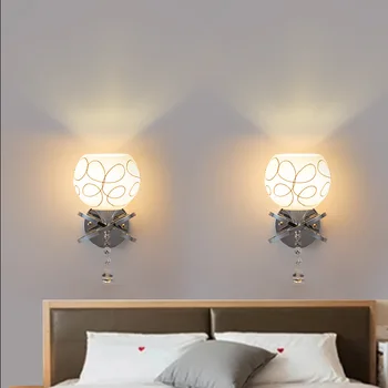 Хрустальный настенный светильник ZK50 для спальни, современный минималистичный прикроватный настенный светильник E27, лампа для внутренней лестницы, коридора, прохода