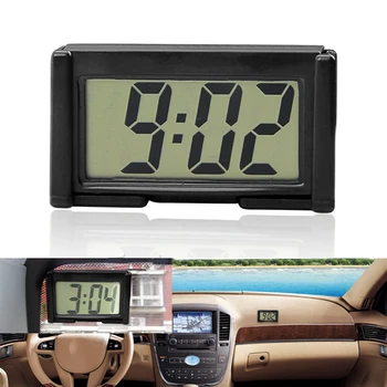 Цифровые часы на приборной панели мини-автомобиля, автомобильные самоклеящиеся часы с ЖК-дисплеем времени суток, автомобильные наклеивающиеся часы для автомобилей в подарок