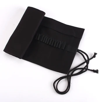 Черный простой стиль, 36 отверстий, портативная холщовая сумка для карандашей, сумка для рисования, школьный пенал для художественного рисования