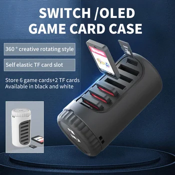 Чехол для портативной игровой карты Nintendo Switch, Oled, вращающийся на 360 °, чехол для хранения кассет, коробка для игровых аксессуаров Switch Lite