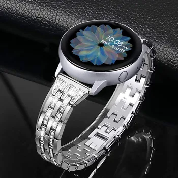 Элегантный Женский Браслет для Samsung Galaxy Watch 5 4 40 мм 44 мм 42 мм 46 мм 45 мм Блестящий Металлический Инкрустированный Бриллиантами Ремешок Для Часов Active 2