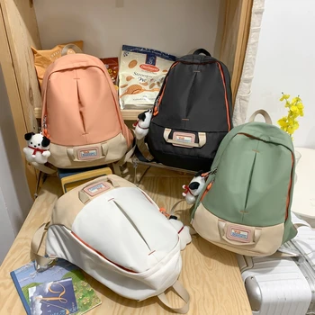 Японский женский рюкзак с милой подвеской, школьная сумка для девочек, рюкзаки для путешествий на открытом воздухе большой емкости, водонепроницаемые сумки для книг