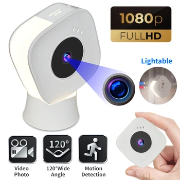 1080P HD Мини-Камера LED Night Light Камера Свет В Спальне Камера PIR Эмоциональный Свет Для Сна Камера Видеоняни и Радионяни Мини Цифровая Камера