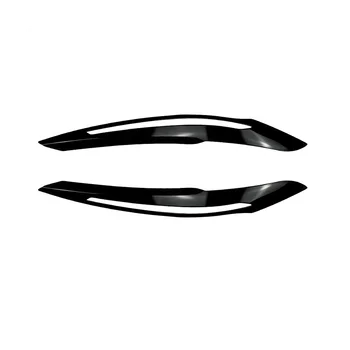 Для BMW 1-серии F20 F21 Начала 2011-2014 Глянцевая черная крышка передней фары, декоративная полоска, наклейка для бровей