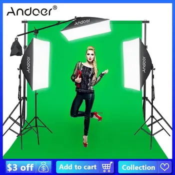 Комплект для софтбокса Andoer Комплект для студийной фотосъемки с подставкой для софтбокса для прямой трансляции свадебных фотосъемок