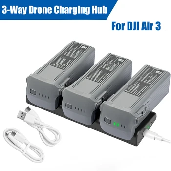 Концентратор для зарядки аккумулятора дрона DJI Air 3 с 3-сторонним менеджером зарядки Быстрая зарядка аккумулятора 3 В 1 для аксессуара DJI AIR 3